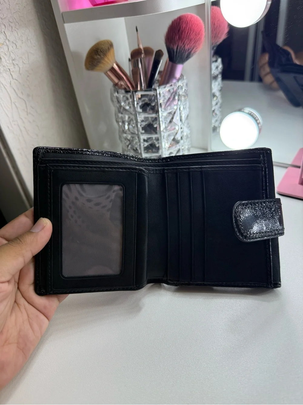 Coach Black Compact Fold Wallet
